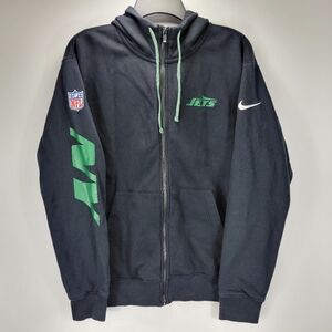 Nike x NFL New York Jets Team Issue Full Zip Hoodie Jacket Mens Medium M Black